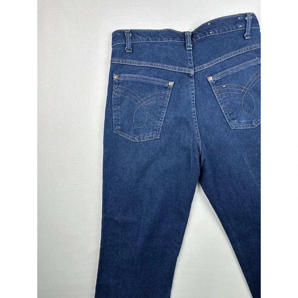 Vintage 70s USA Made Dark Wash Denim Jeans Straight Leg YKK 32x32